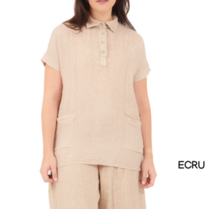 ITALIAN LINEN TOP (S)