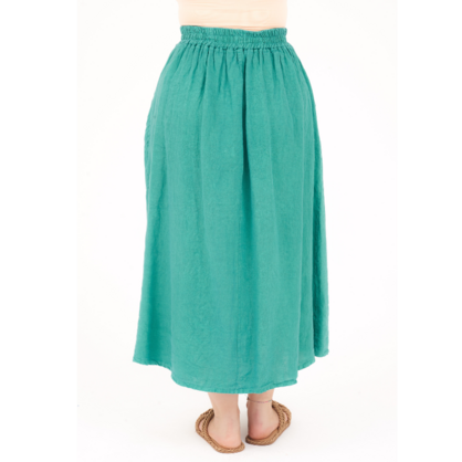 VERA MAY PETROLIO ITALIAN LINEN SKIRT 6695