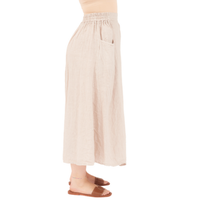 VERA MAY NUDE ITALIAN LINEN SKIRT 6695