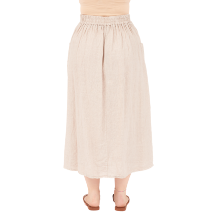 VERA MAY NUDE ITALIAN LINEN SKIRT 6695