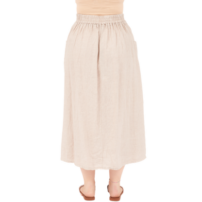 VERA MAY NUDE ITALIAN LINEN SKIRT 6695