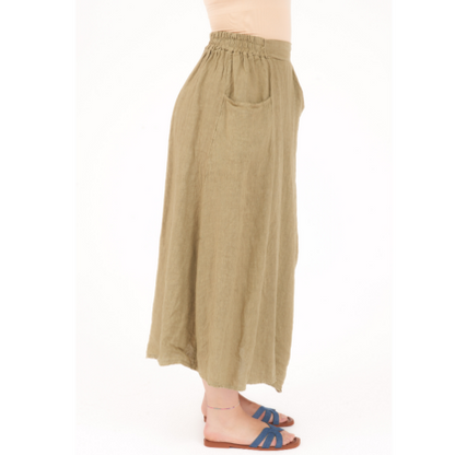 VERA MAY SAFARI ITALIAN LINEN SKIRT 6695