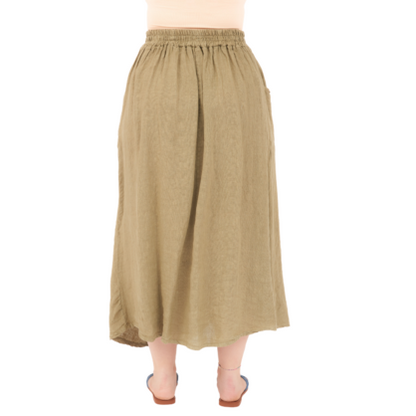 VERA MAY SAFARI ITALIAN LINEN SKIRT 6695