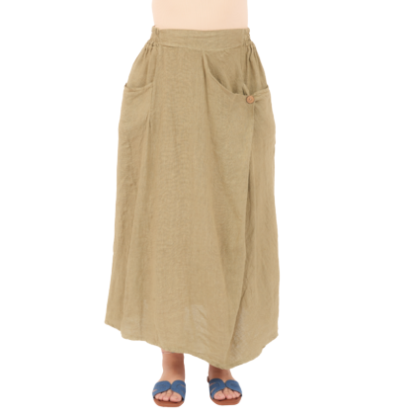 VERA MAY SAFARI ITALIAN LINEN SKIRT 6695