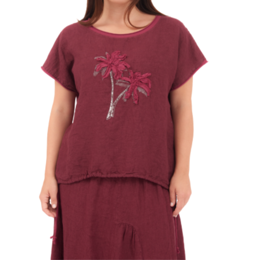 66961 AMARANTO ITALIAN LINEN TOP