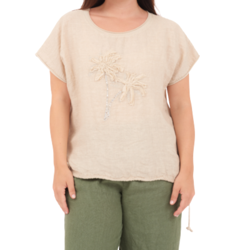 66961 CASHMERE ITALIAN LINEN TOP