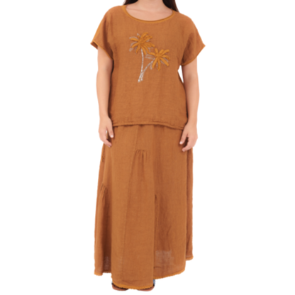 66961 GOLD ITALIAN LINEN TOP