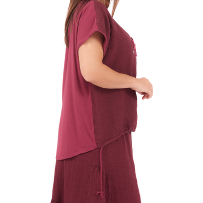 66961 AMARANTO ITALIAN LINEN TOP