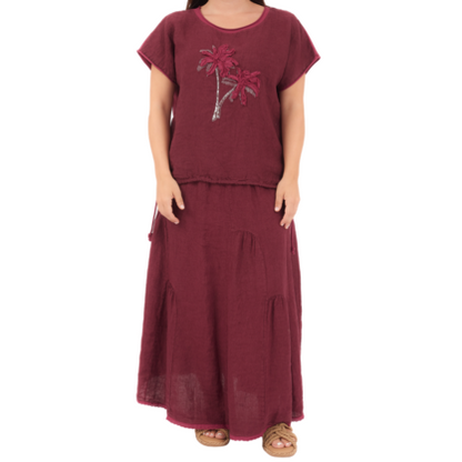 66961 AMARANTO ITALIAN LINEN TOP