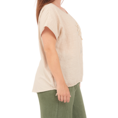 66961 CASHMERE ITALIAN LINEN TOP