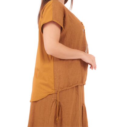 66961 GOLD ITALIAN LINEN TOP