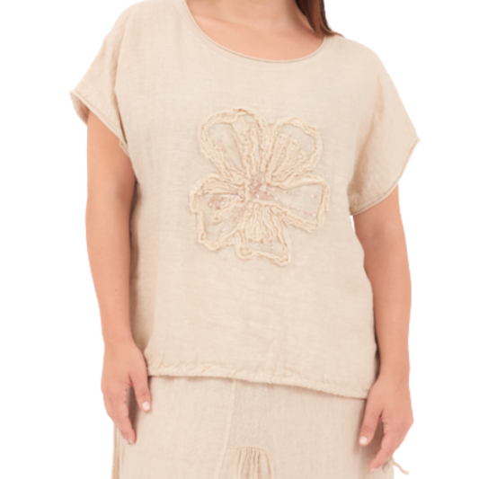66962 CASHMERE ITALIAN LINEN TOP