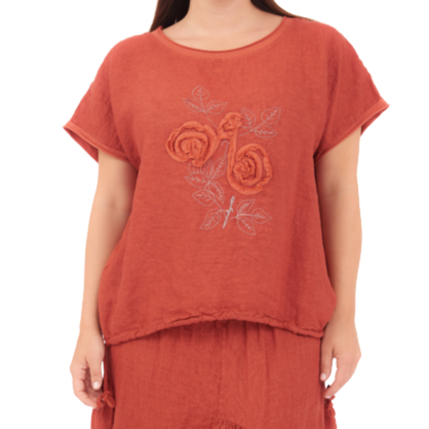 66963 CHILLI ITALIAN LINEN TOP