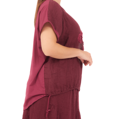 66963 AMARANTO ITALIAN LINEN TOP