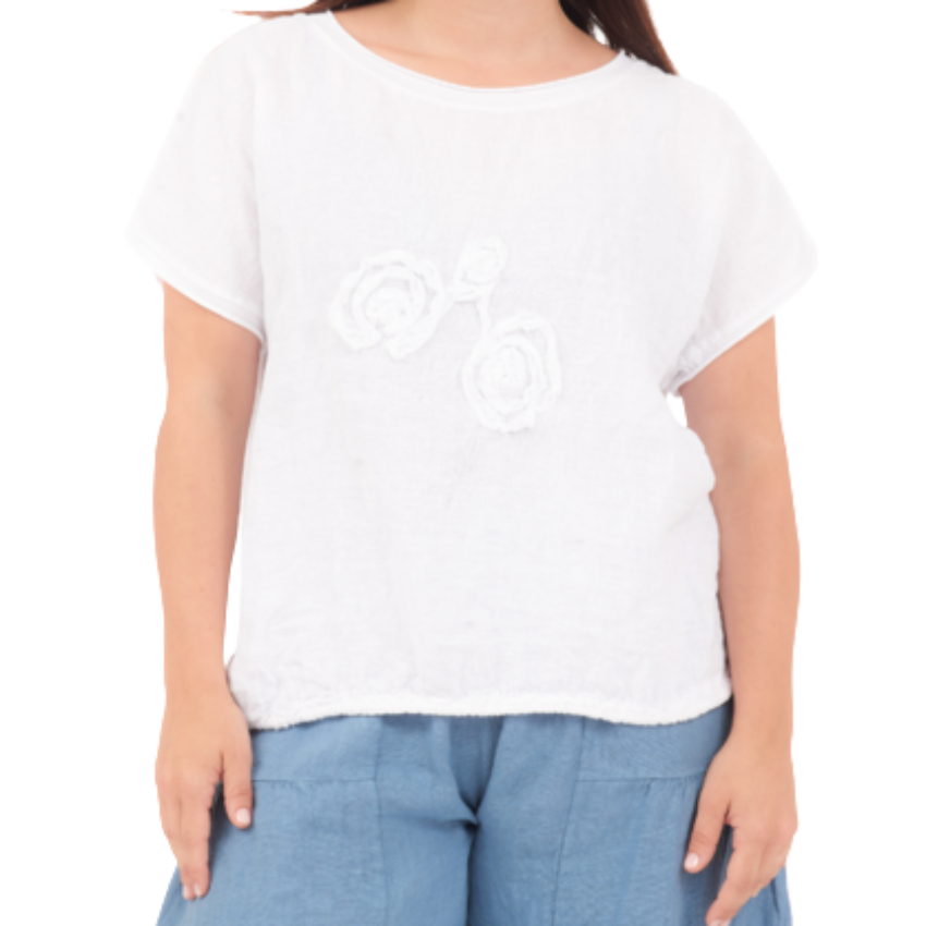 66963 BIANCO ITALIAN LINEN TOP