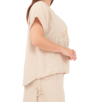 66963 CASHMERE ITALIAN LINEN TOP