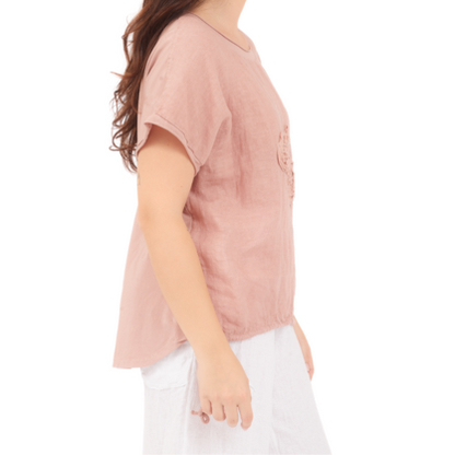 66963 ROSA ITALIAN LINEN TOP
