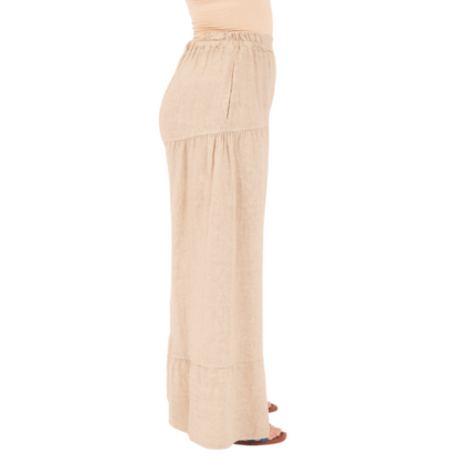 Vera May Italian Linen Ecru Pant 6697