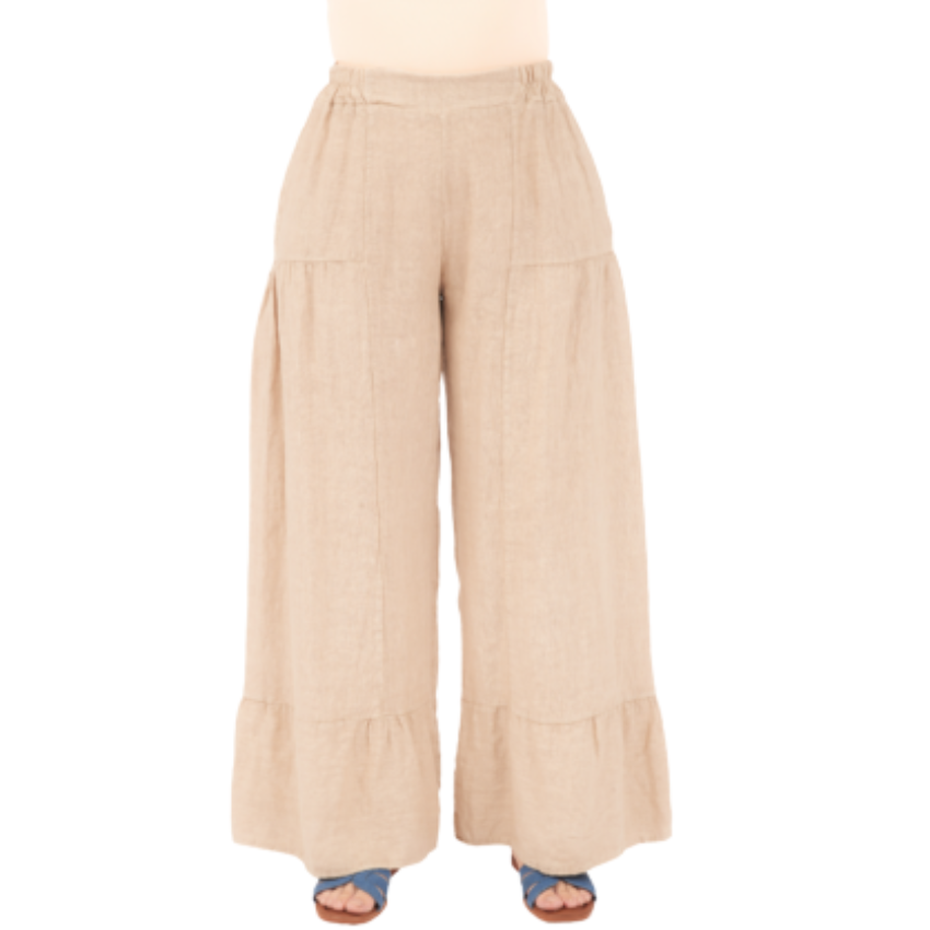 Vera May Italian Linen Ecru Pant 6697