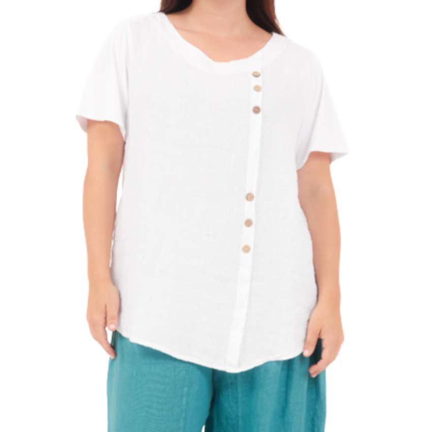 6698 BIANCO LINEN TOP