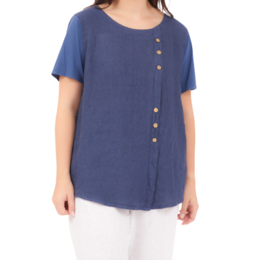 6698 NOTE LINEN TOP