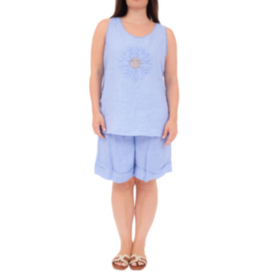 6699 IRIS ITALIAN LINEN TOP