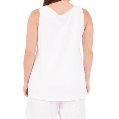 6699 BIANCO ITALIAN LINEN TOP