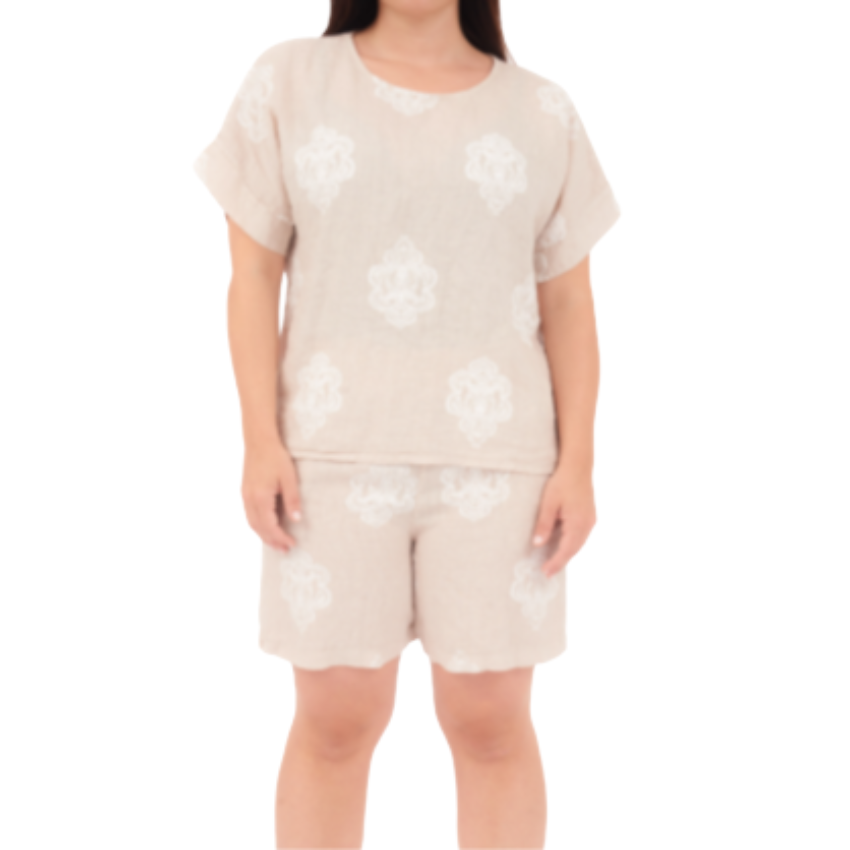 6702/6703 NUDE ITALIAN LINEN SET