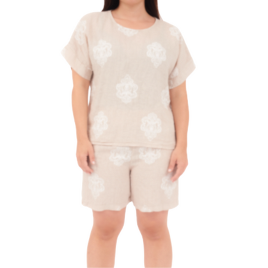 6702/6703 NUDE ITALIAN LINEN SET