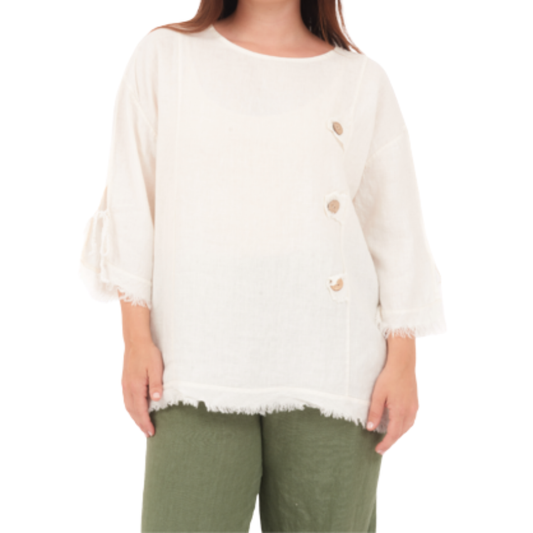 6704 LATTE LINEN TOP