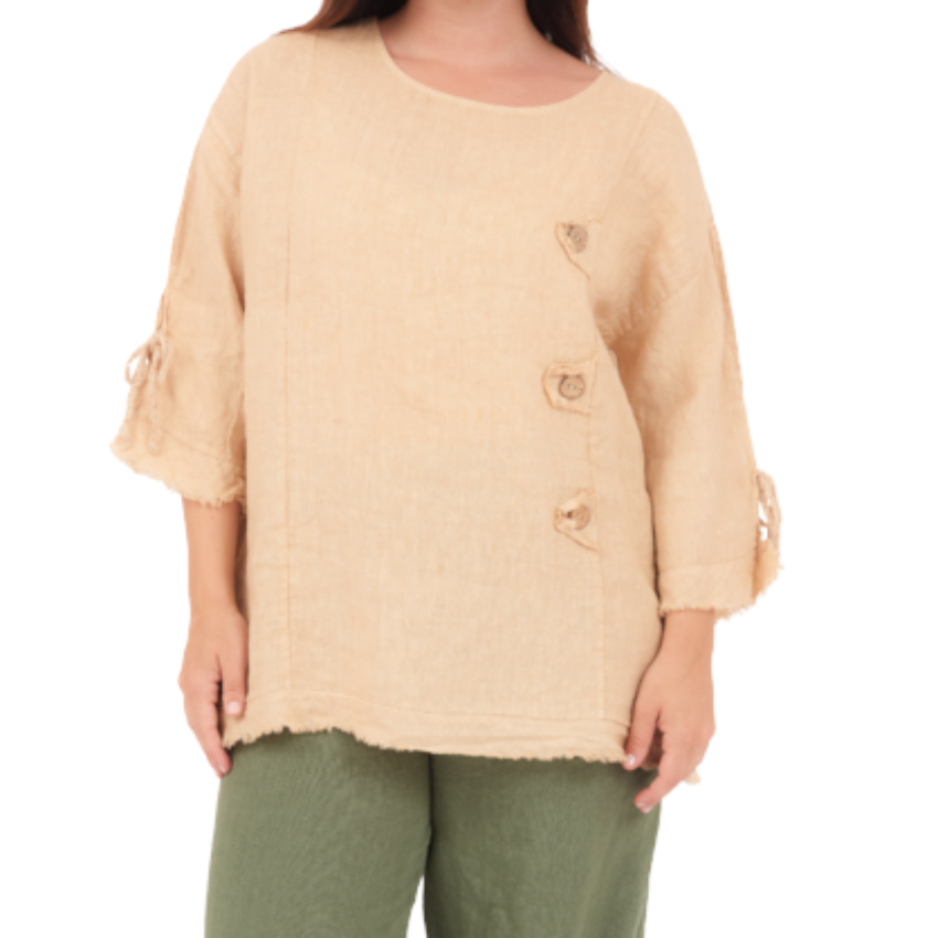 6704 DESERTO LINEN TOP
