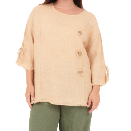 6704 DESERTO LINEN TOP