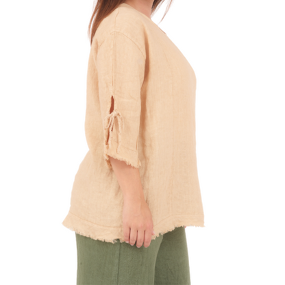 6704 DESERTO LINEN TOP