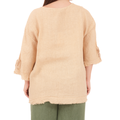 6704 DESERTO LINEN TOP
