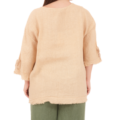6704 DESERTO LINEN TOP