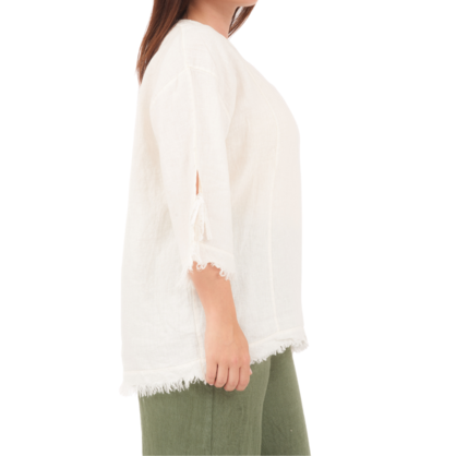 6704 LATTE LINEN TOP