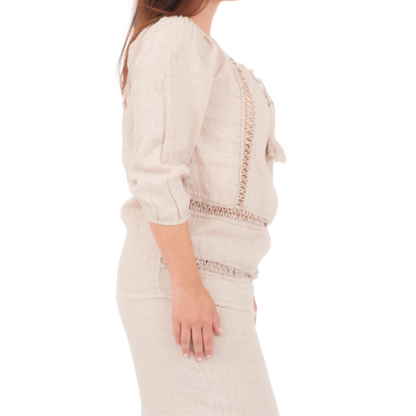 6705 NUDE LINEN TOP