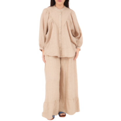 6706 ECRU LINEN TOP