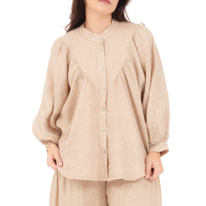 6706 ECRU LINEN TOP