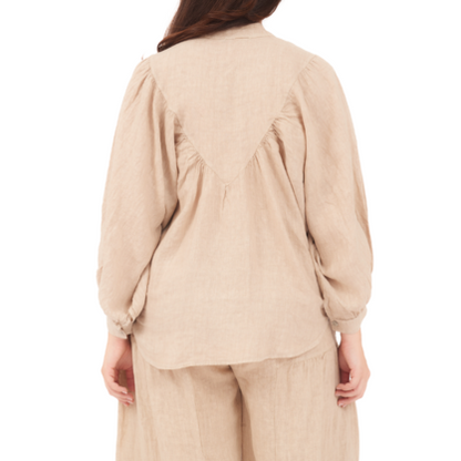 6706 ECRU LINEN TOP