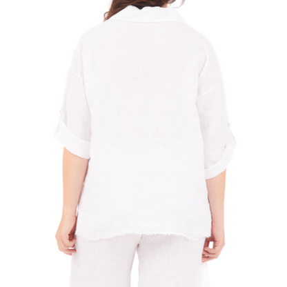 6707 BIANCO LINEN TOP