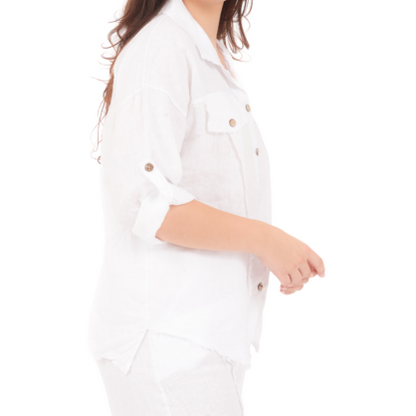 6707 BIANCO LINEN TOP