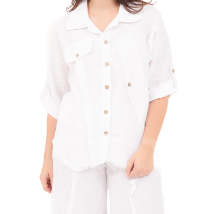 6707 BIANCO LINEN TOP