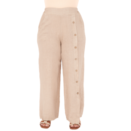 Vera May Italian Linen Ecru Pant 6708