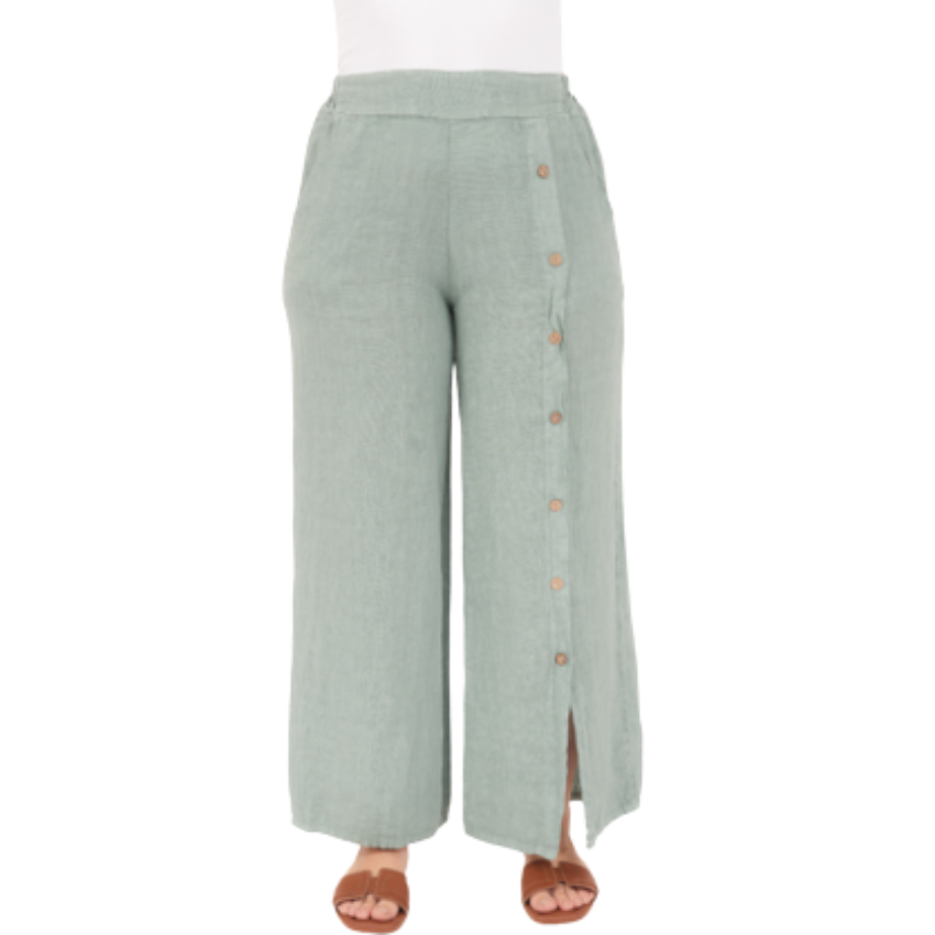Vera May Italian Linen Salvia Pant 6708