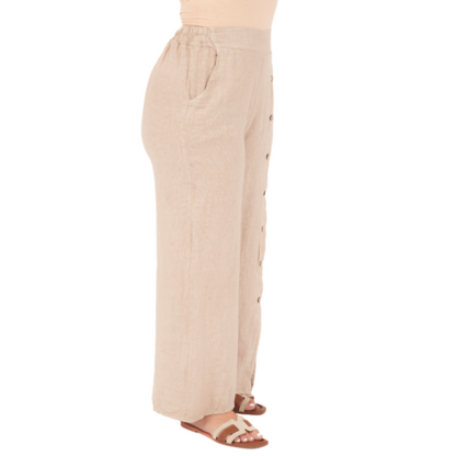 Vera May Italian Linen Ecru Pant 6708