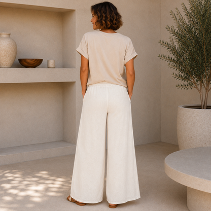 Vera May Italian Linen Latte Pant 6708
