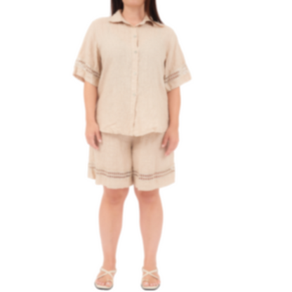 6709/6713 ECRU ITALIAN LINEN SET