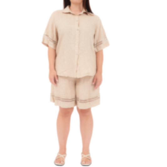 6709/6713 ECRU ITALIAN LINEN SET