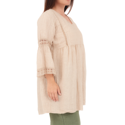 6711 ECRU LINEN TOP